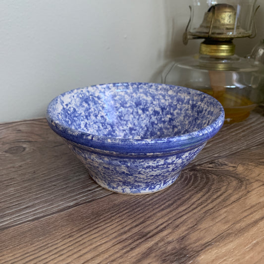 Small Blue and White Signed Pottery Bowl Vintage Farmhouse Decor Small Pottery Bowl