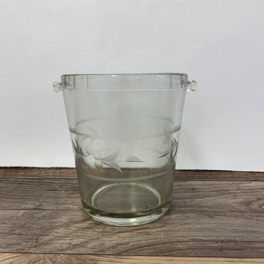Vintage Glass Ice Bucket, Vintage Serving Accessories
