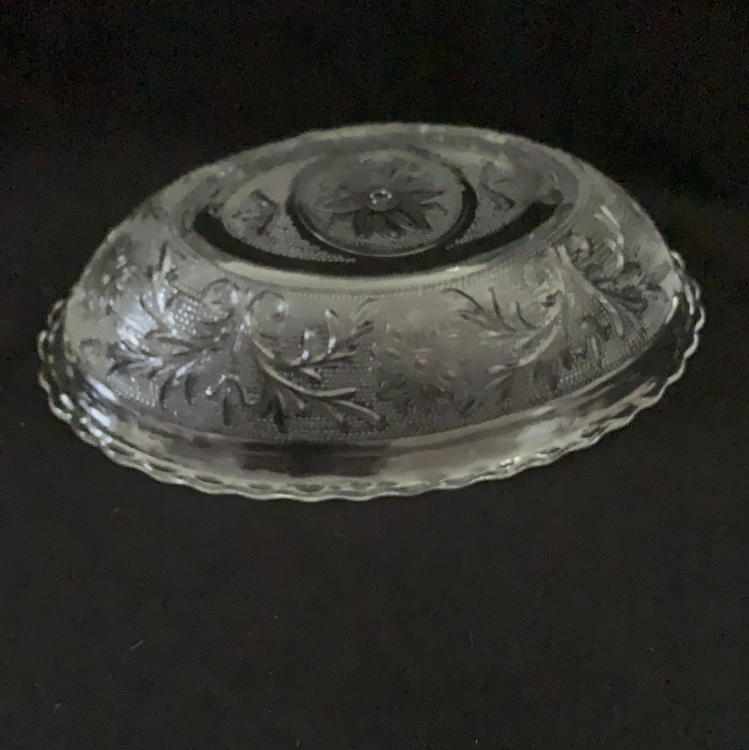 Indiana Glass Clear Oval Bowl Tiara Sandwich Glass Oval Vegetable Bowl