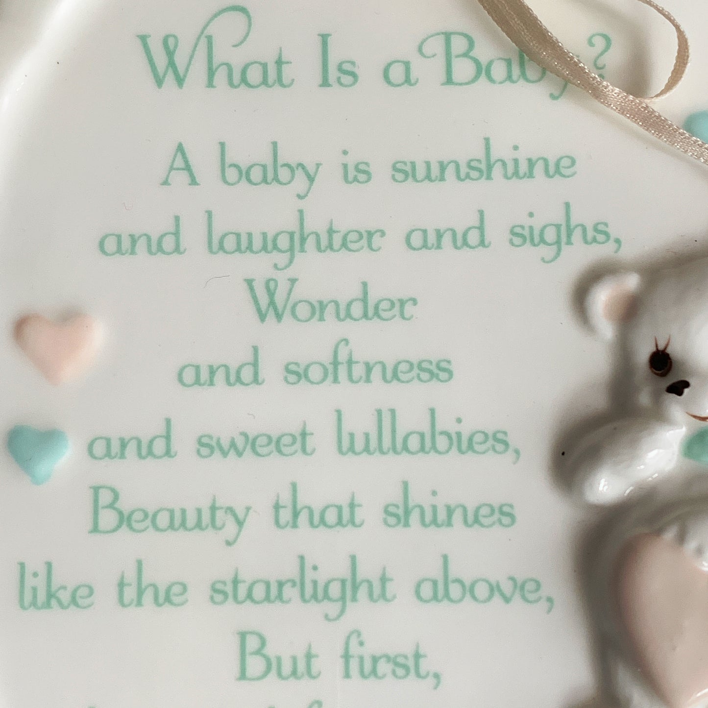 Baby Shower Gift Nursery Decor Wall Plaque Lullaby Lane Summit Collection Vintage 90s Wall Hanging