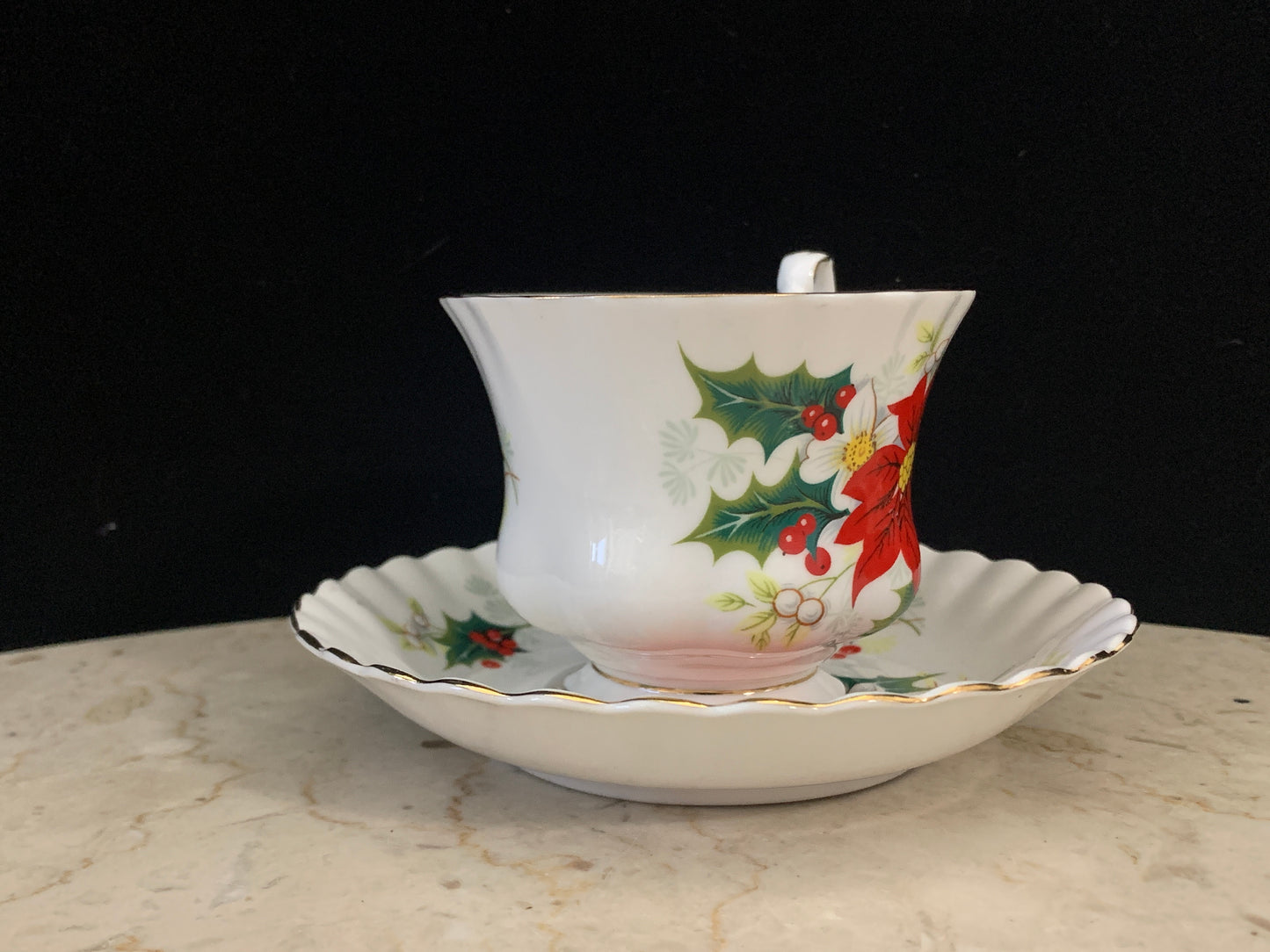 Vintage Royal Albert Yuletide Tea Cup and Saucer Set Christmas Teacup and Saucer Set