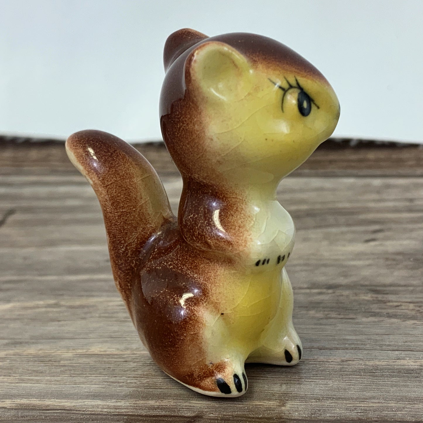 Squirrel Miniature Figurine, Vintage Japan Ceramics Tiny Chipmunk, Desk Decoration