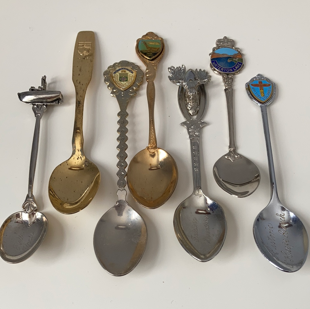 7 British Columbia Alberta and Manitoba Canada Collectible Souvenir Spoons