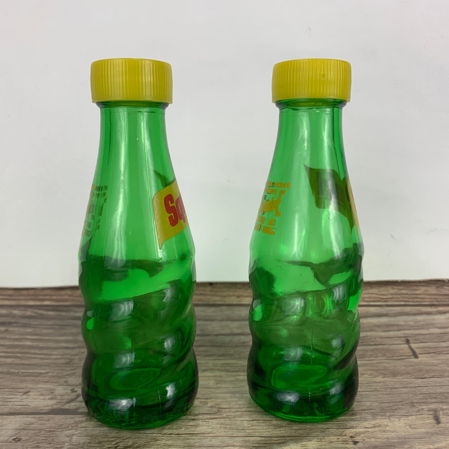Squirt Pop Bottle Salt and Pepper Shakers, Vintage Green Pop Bottle Salt & Pepper Shakers