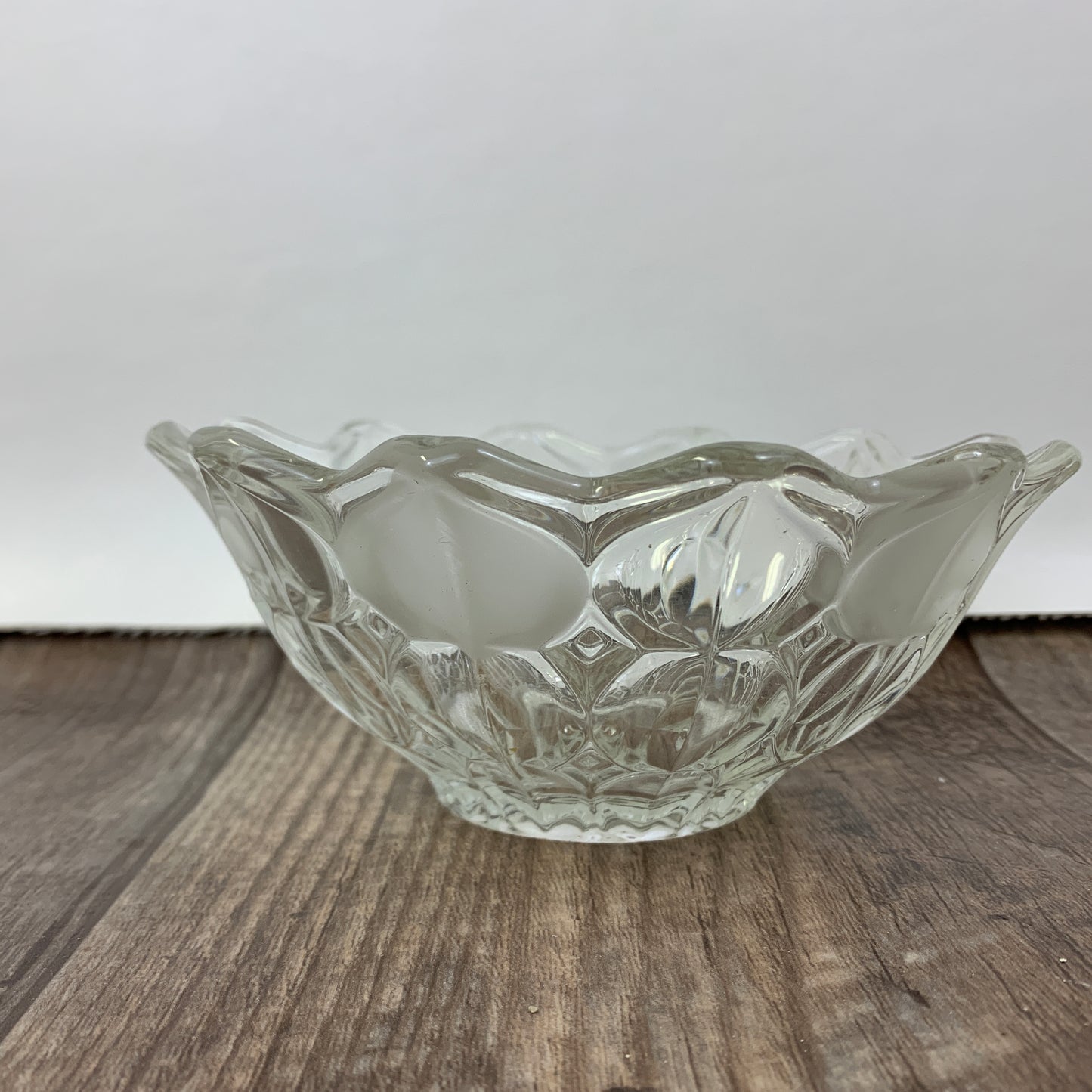 Clear Glass Bowl with Thumbprint Pattern, Small Vintage Serving Bowl