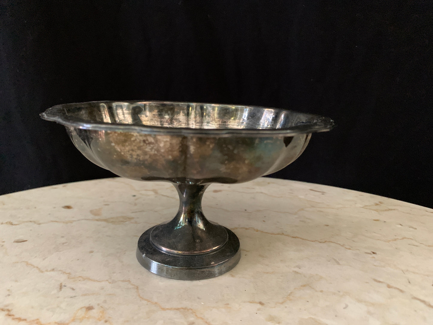 Small Silver Plated Dish Silver Footed Dish Vintage Silver Candle Holder Pedestal Dish