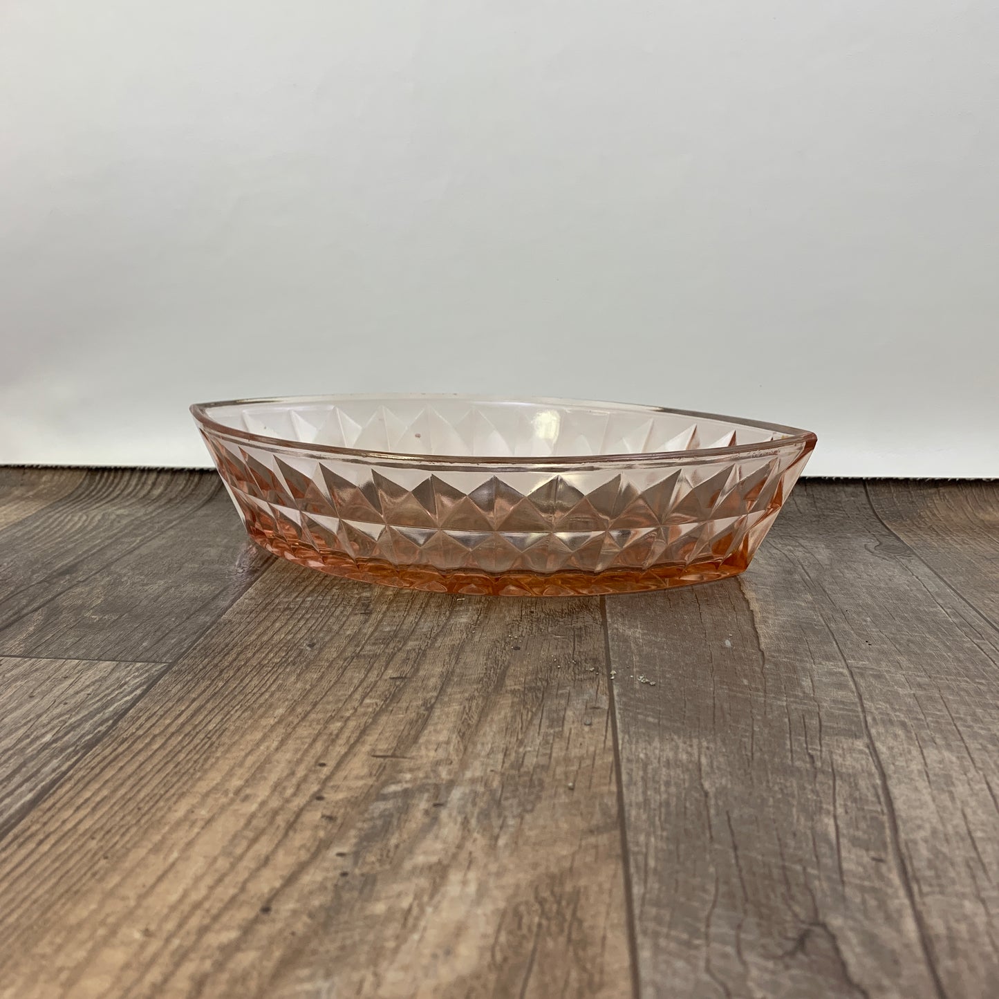 Vintage Pink Depression Glass Jeanette Glass Windsor Diamond Oval Dish