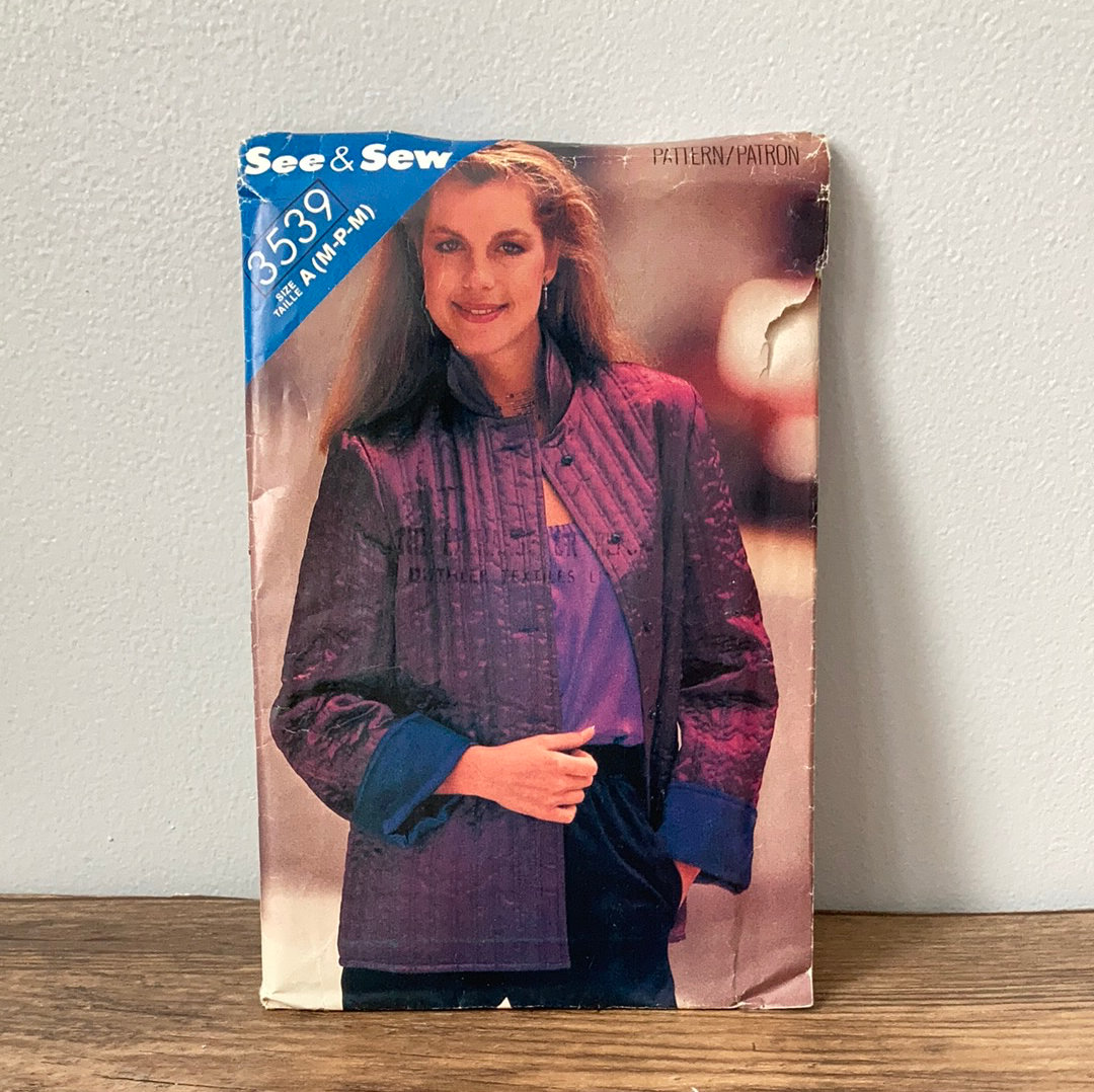 Ladies Lined Jacket Sewing Pattern Size M Butterick See and Sew 3539