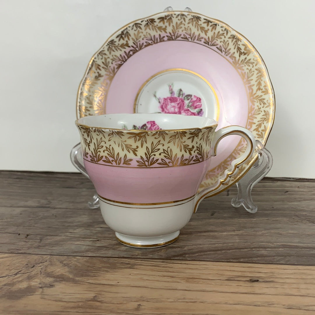 Royal Standard Pink and Gold Vintage Teacup and Saucer