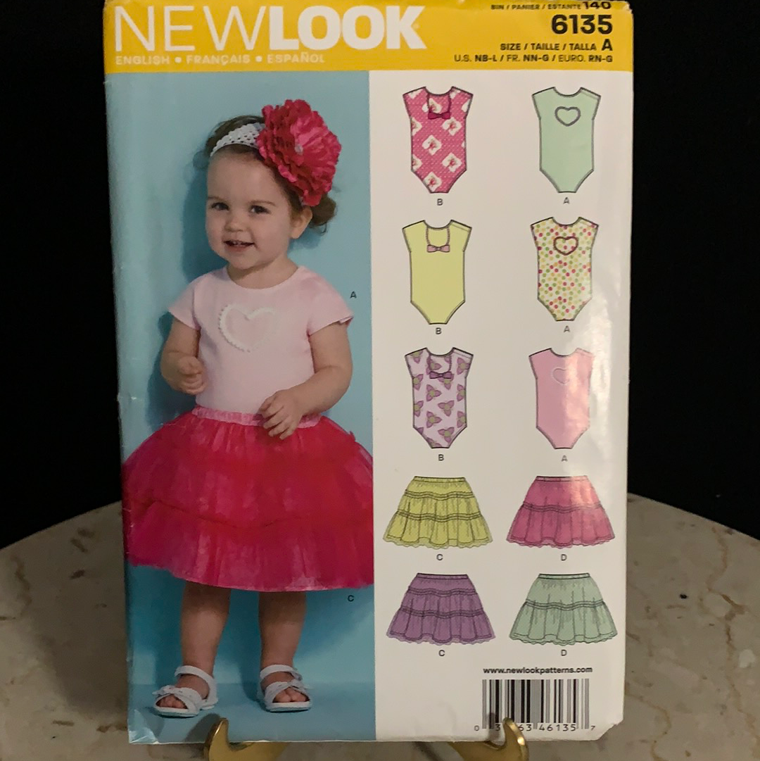 Babies 4 Sizes in One Skirt and Leotard Size A New Look 6135