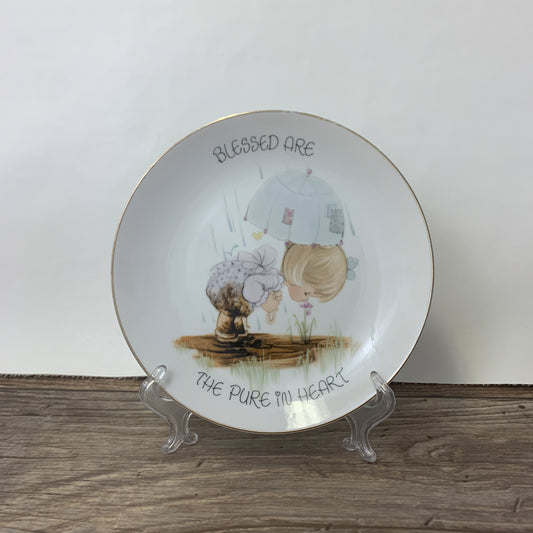 Precious Moments 1980s Enesco Blessed are the Pure in Heart Collector Plate