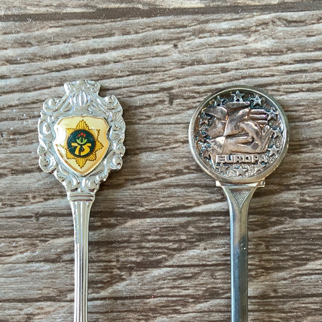 Pair of Vintage Commemorative Souvenir Spoons