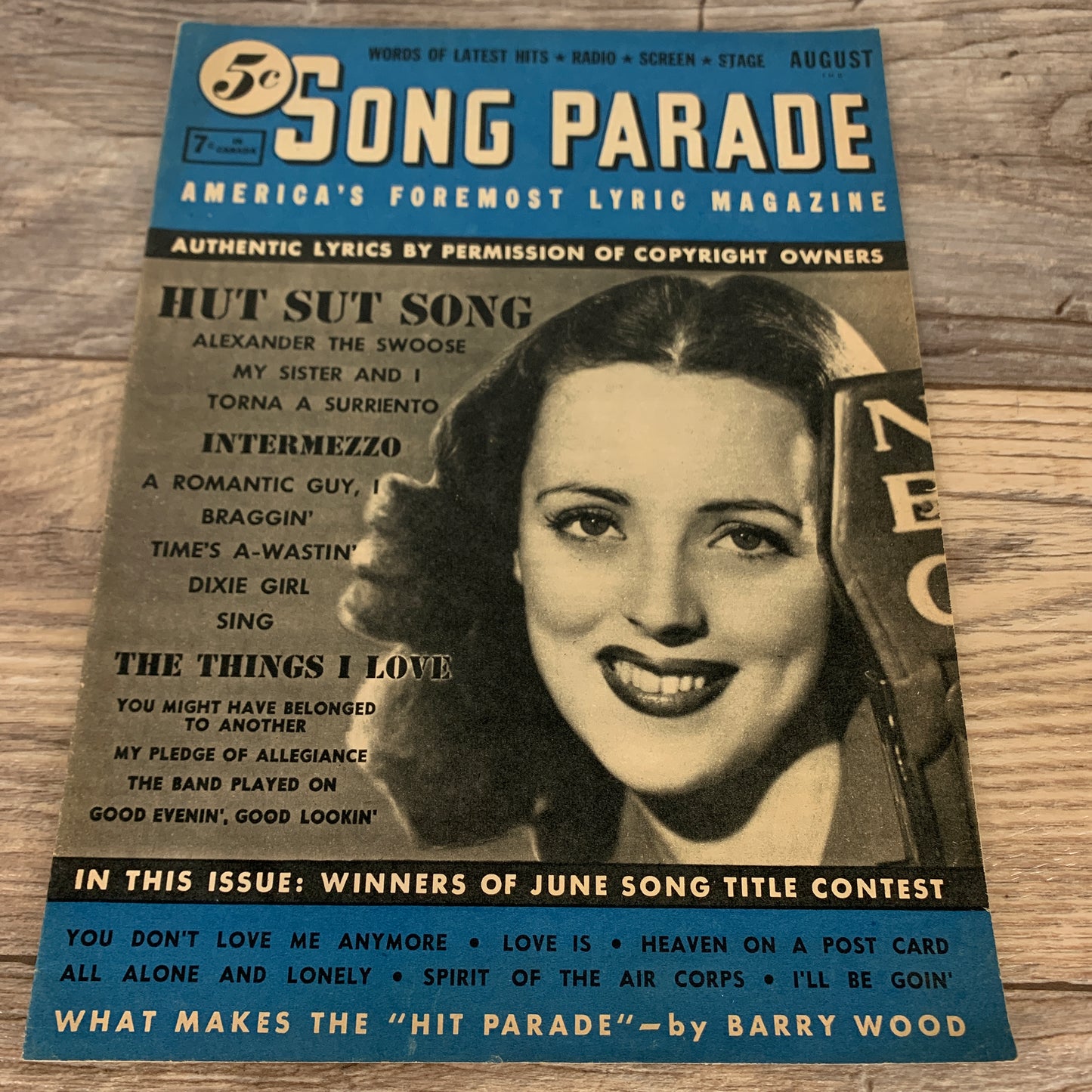Song Parade Vintage Lyrics Book August 1941, Vintage Lyric Magazine
