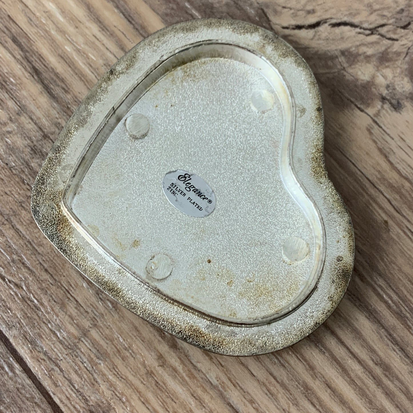 Heart Shaped Trinket Box with Silver Plated Lid