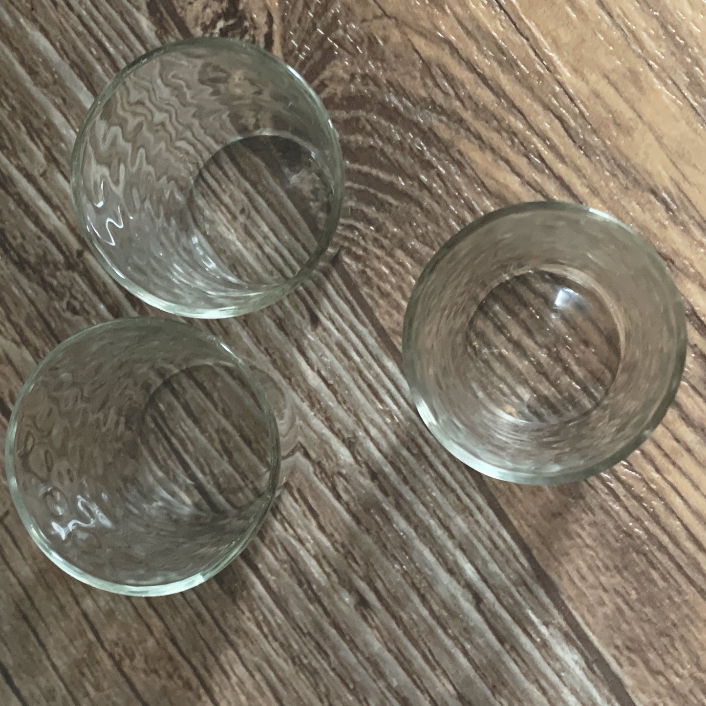 Set of 3 Coin Dot Shot Glasses, Vintage Clear Glass Shot Glasses