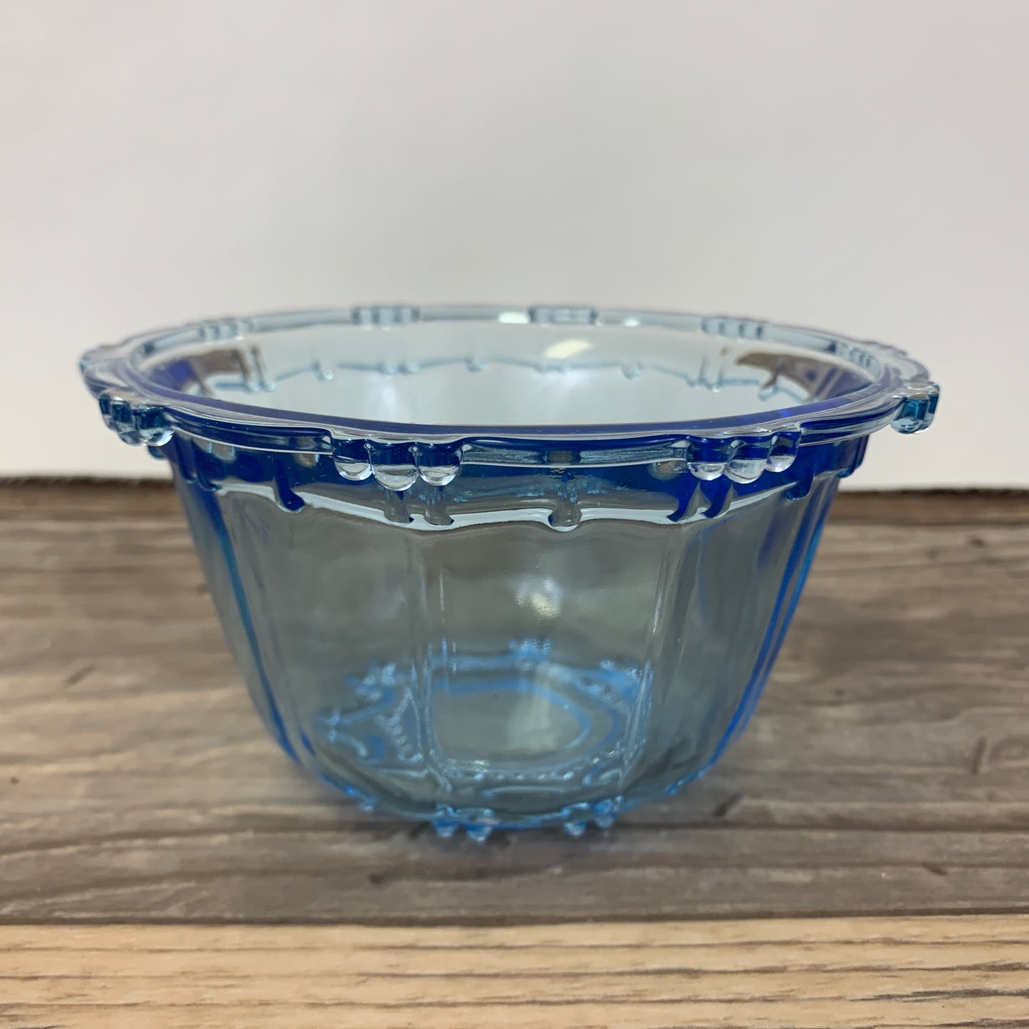 Small Clear Blue Glass Bowl KIG Oyster and Pearl Vintage Blue Glass Dish