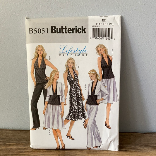 Misses Jacket Top Dress Skirt and Pants Sewing Pattern Size 14 to 20 Butterick 5051