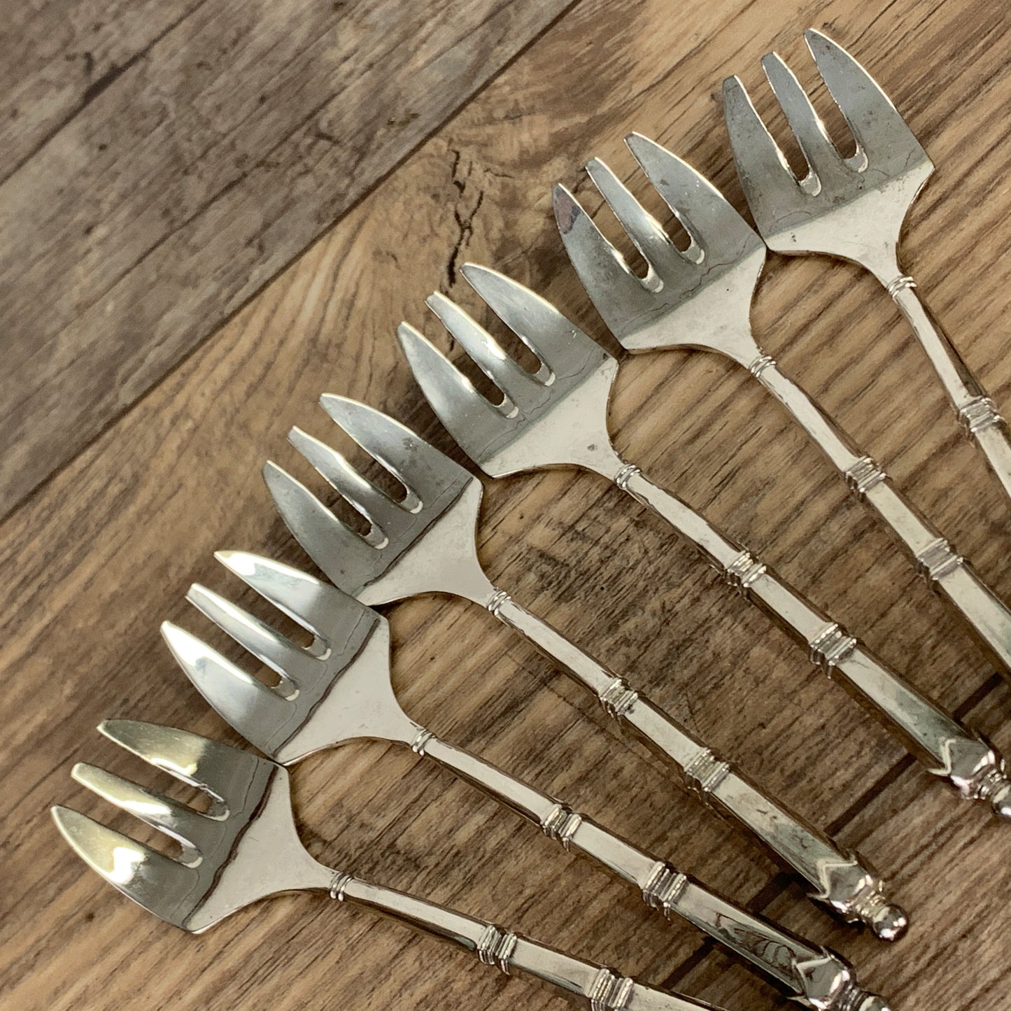 Set of 6 Dessert Forks with Square Handles