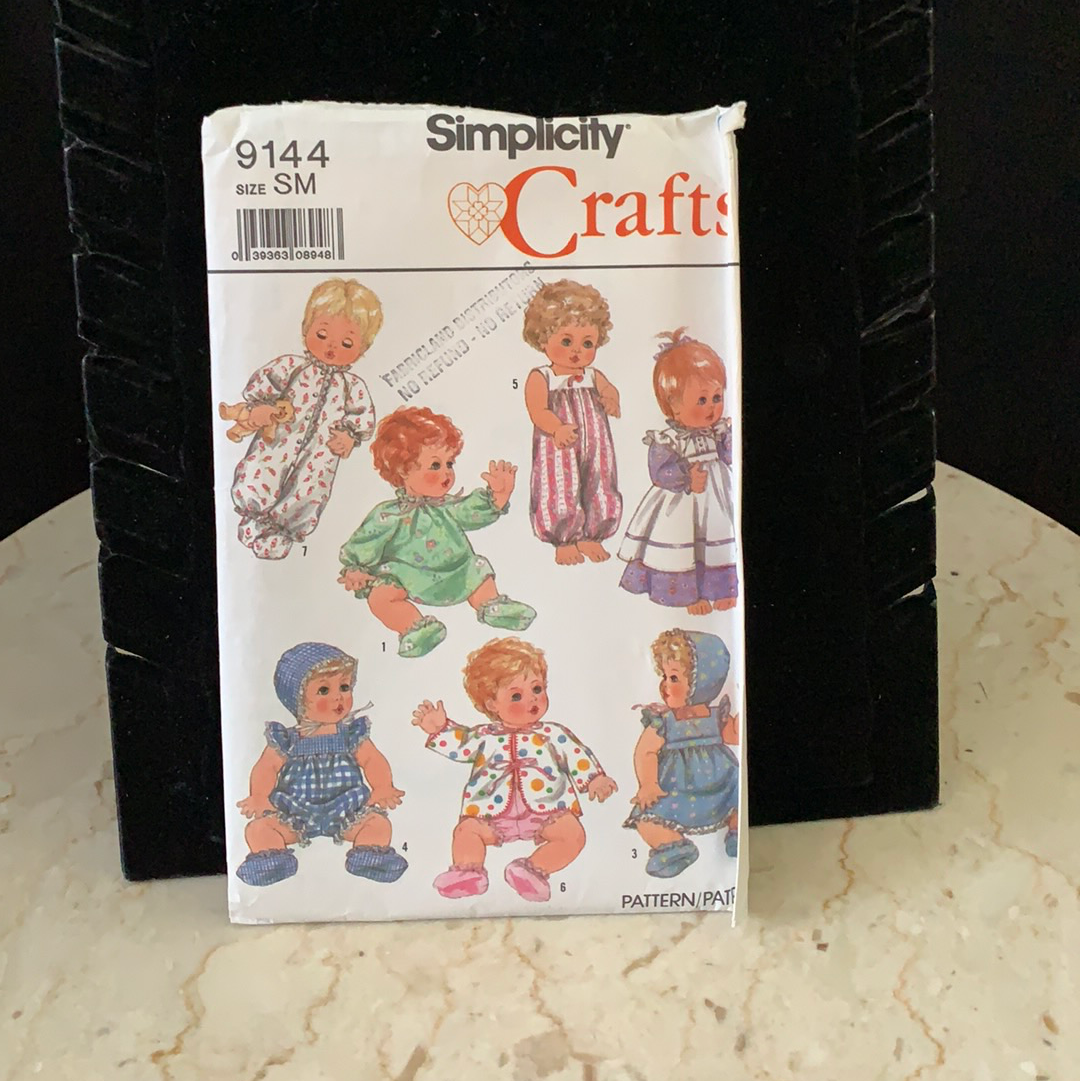 Vintage Sewing Pattern Doll Wardrobe Pattern Simplicity Crafts 9144