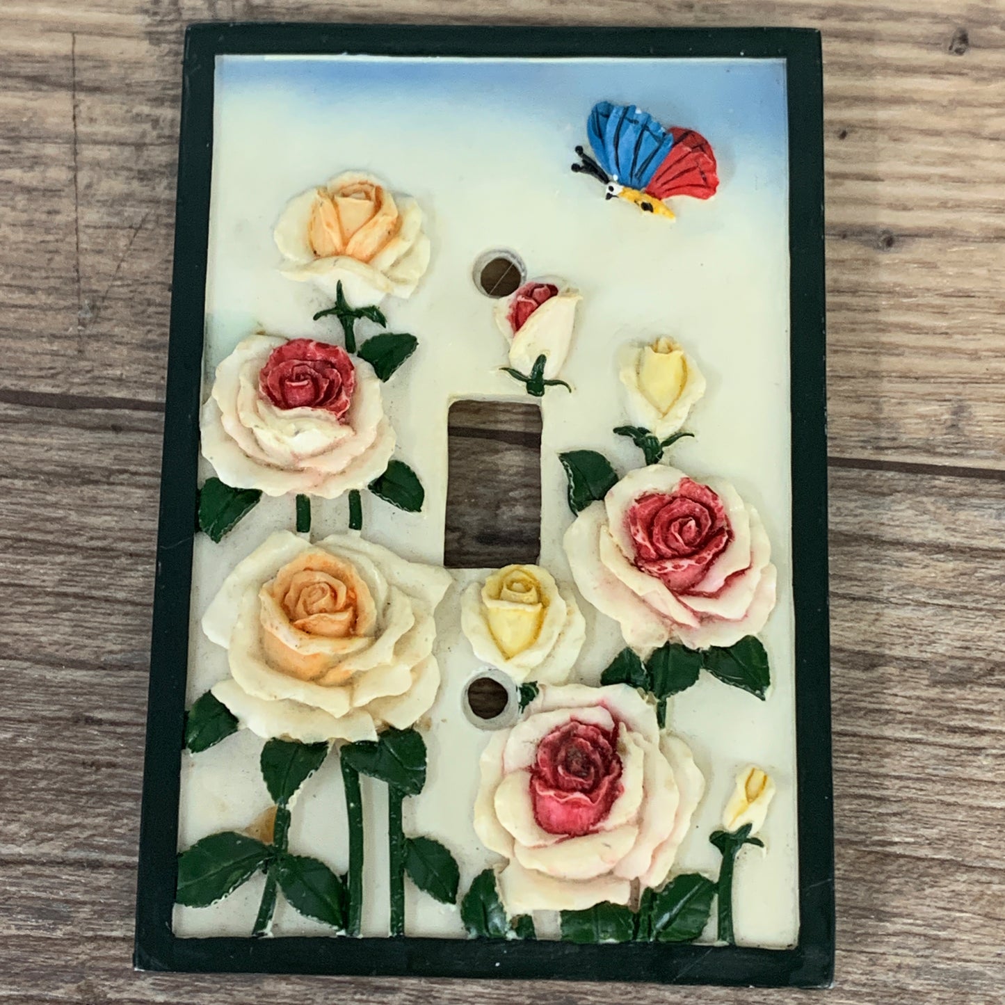 Vintage 3D Floral Switch Plate