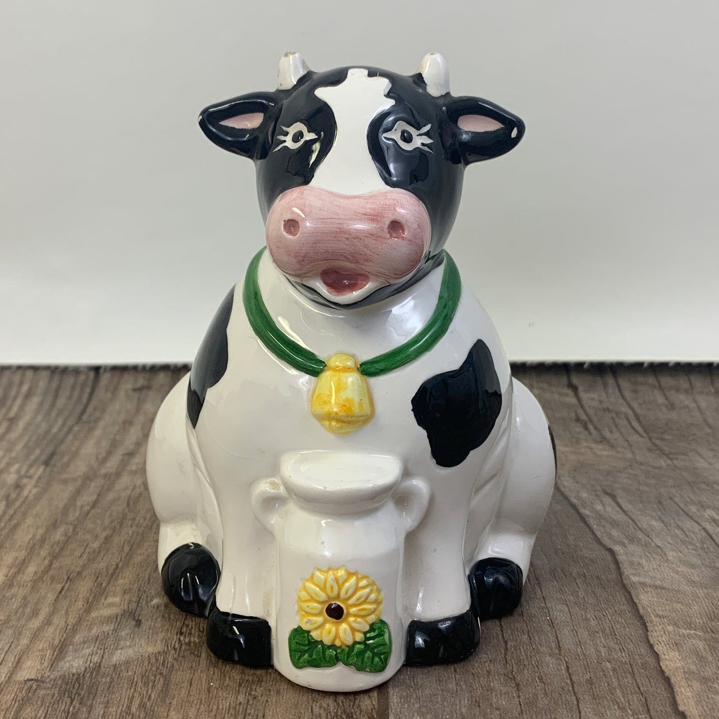 Black and White Ceramic Cow Coin Bank