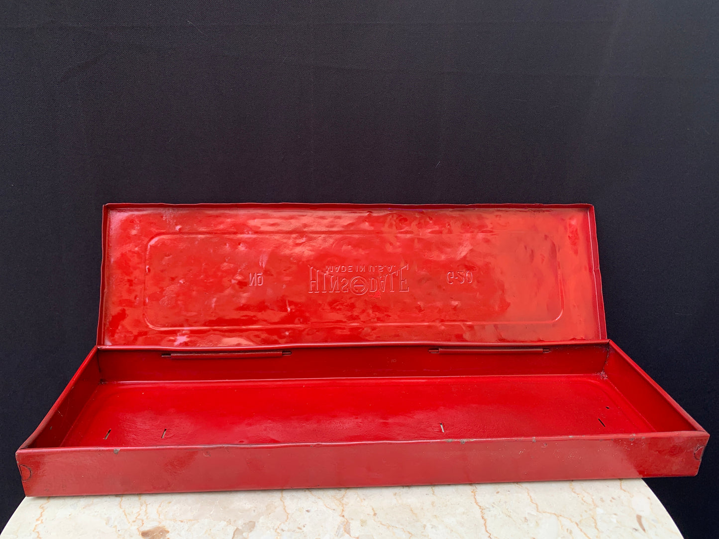 Vintage Red Toolbox Thin Red Metal Tool Box Vintage Garage Decor