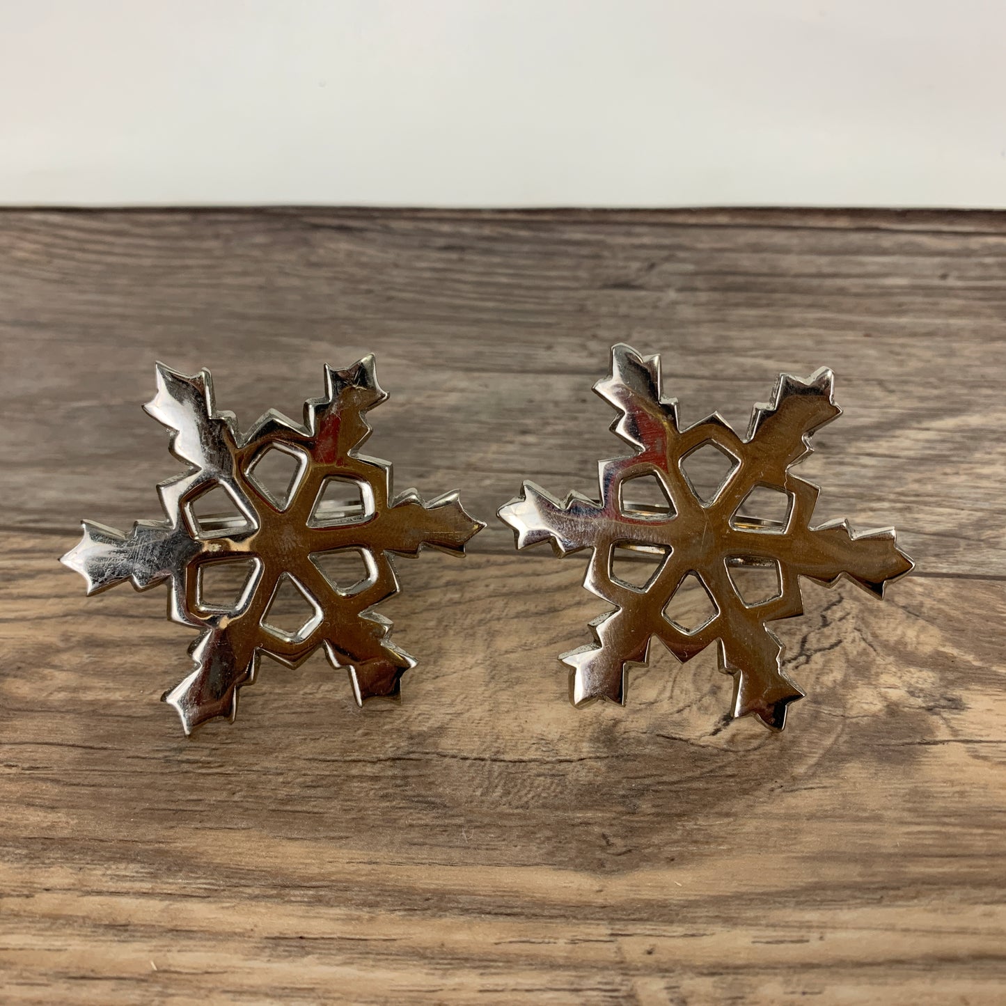 Silver Snowflakes Napkin Rings, Set of 8