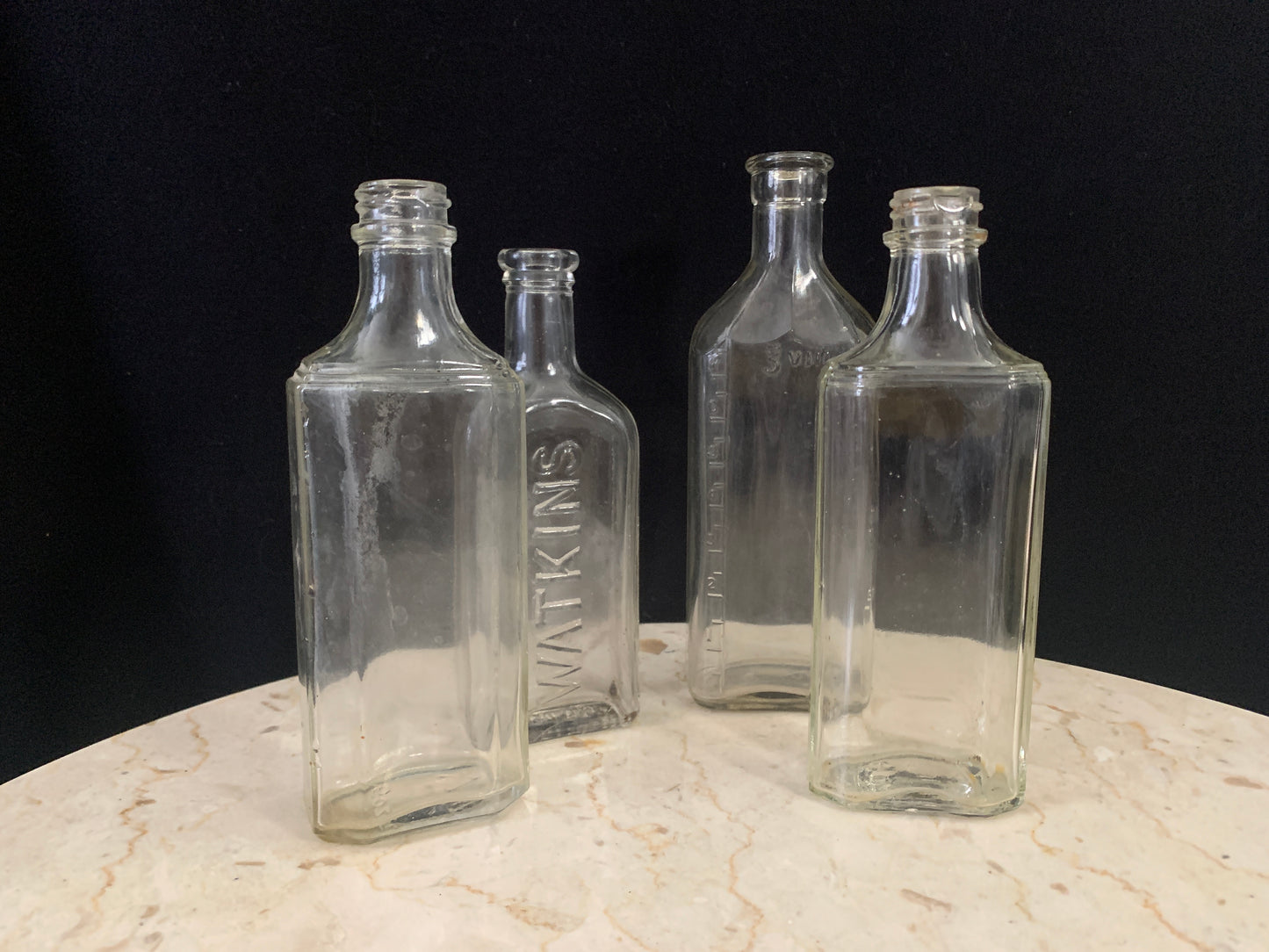 Vintage Apothecary Bottle Instant Collection Group of 4 Antique Bottles