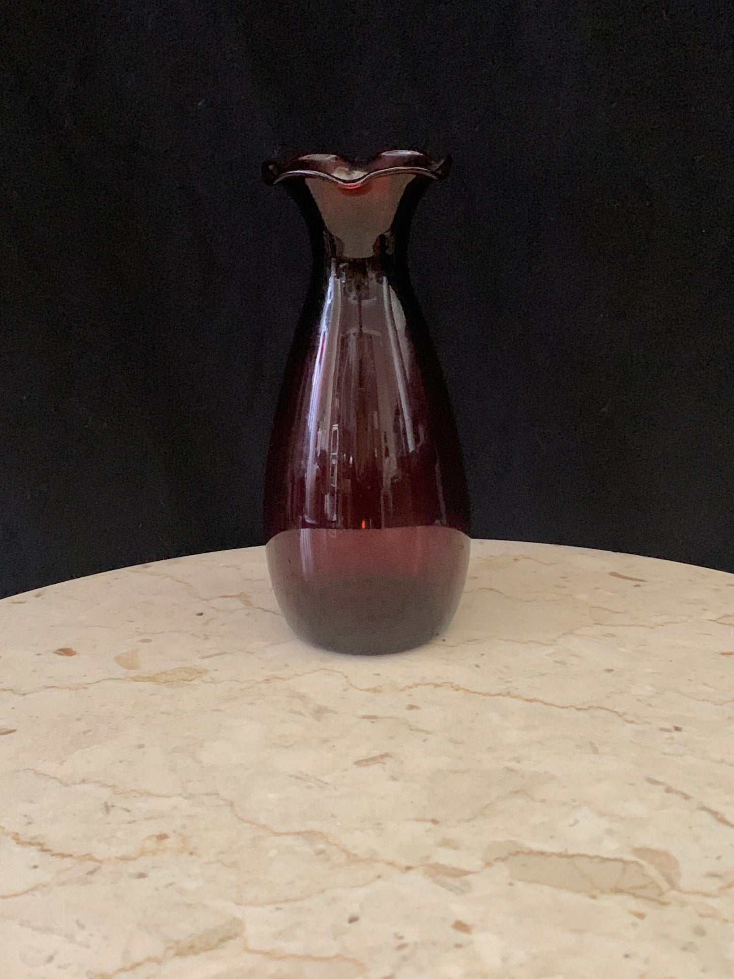 Ruby Glass Red Blown Glass Vase Small Red Bud Vase Vintage Home Decor