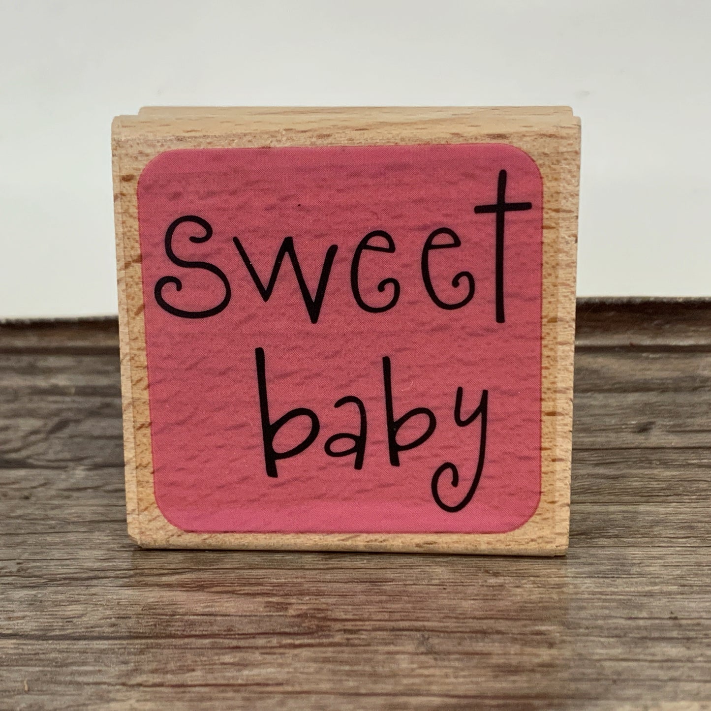Sweet Baby Craft Stamp Katie and Co Wood Mounted Rubber Stamp