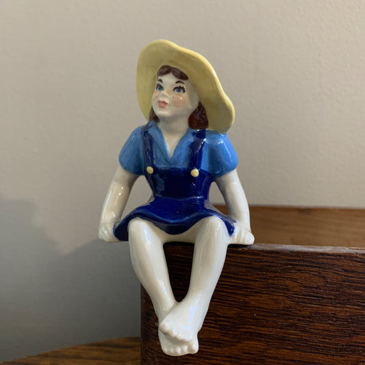 Vintage Ceramic Arts Studios Farm Girl Figurine Shelf Sitter Repaired