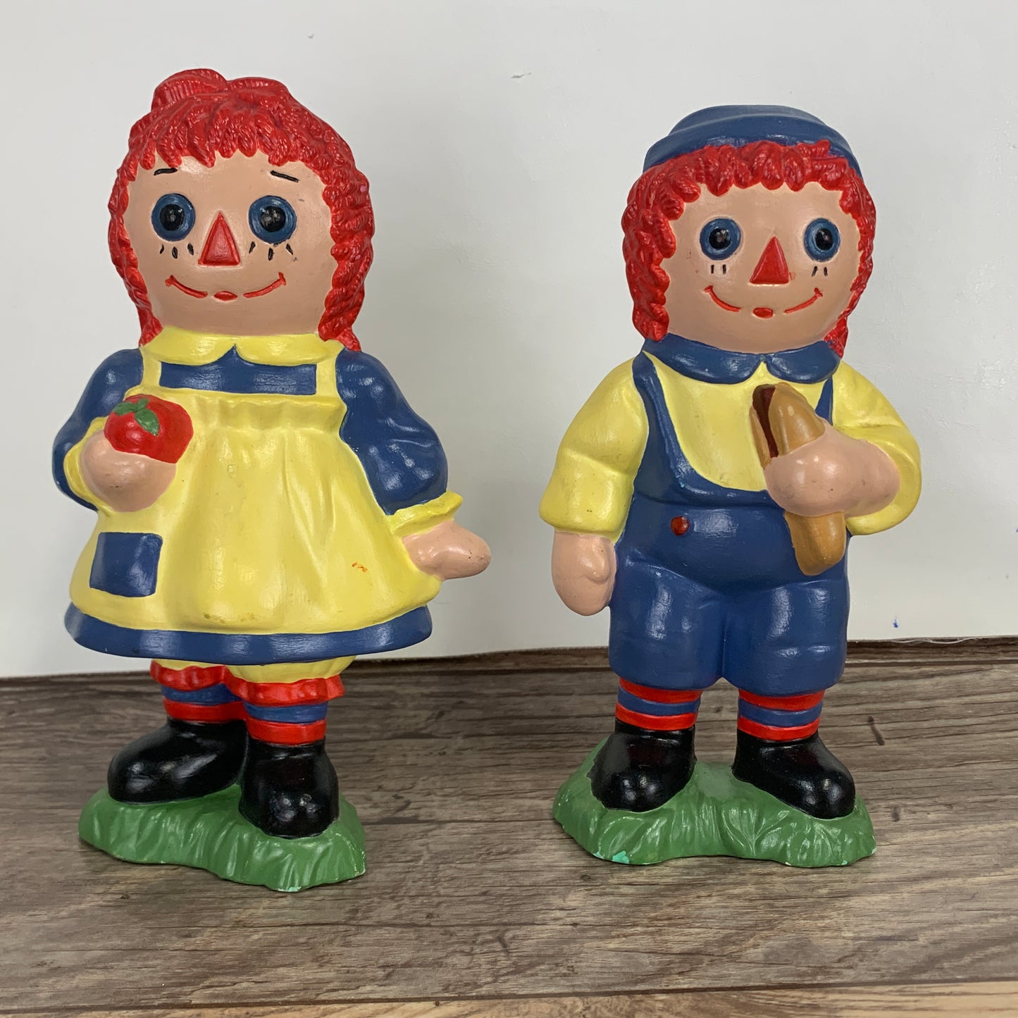 Raggedy Ann & Andy Vintage Ceramic Figures Nursery Decor Shelf Decor