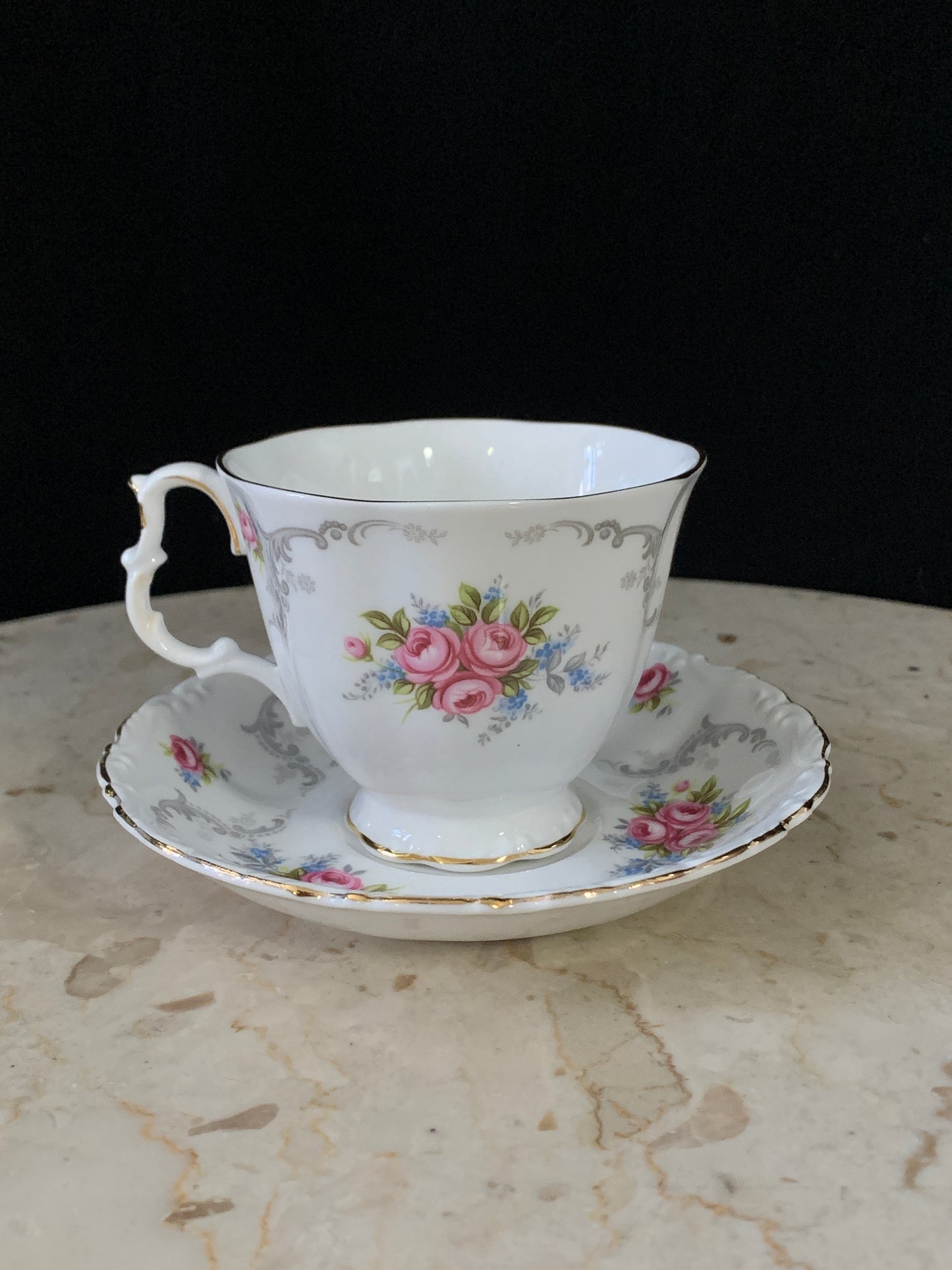 Royal Albert Tranquility Teacup and Saucer Set Pink Floral Teacup