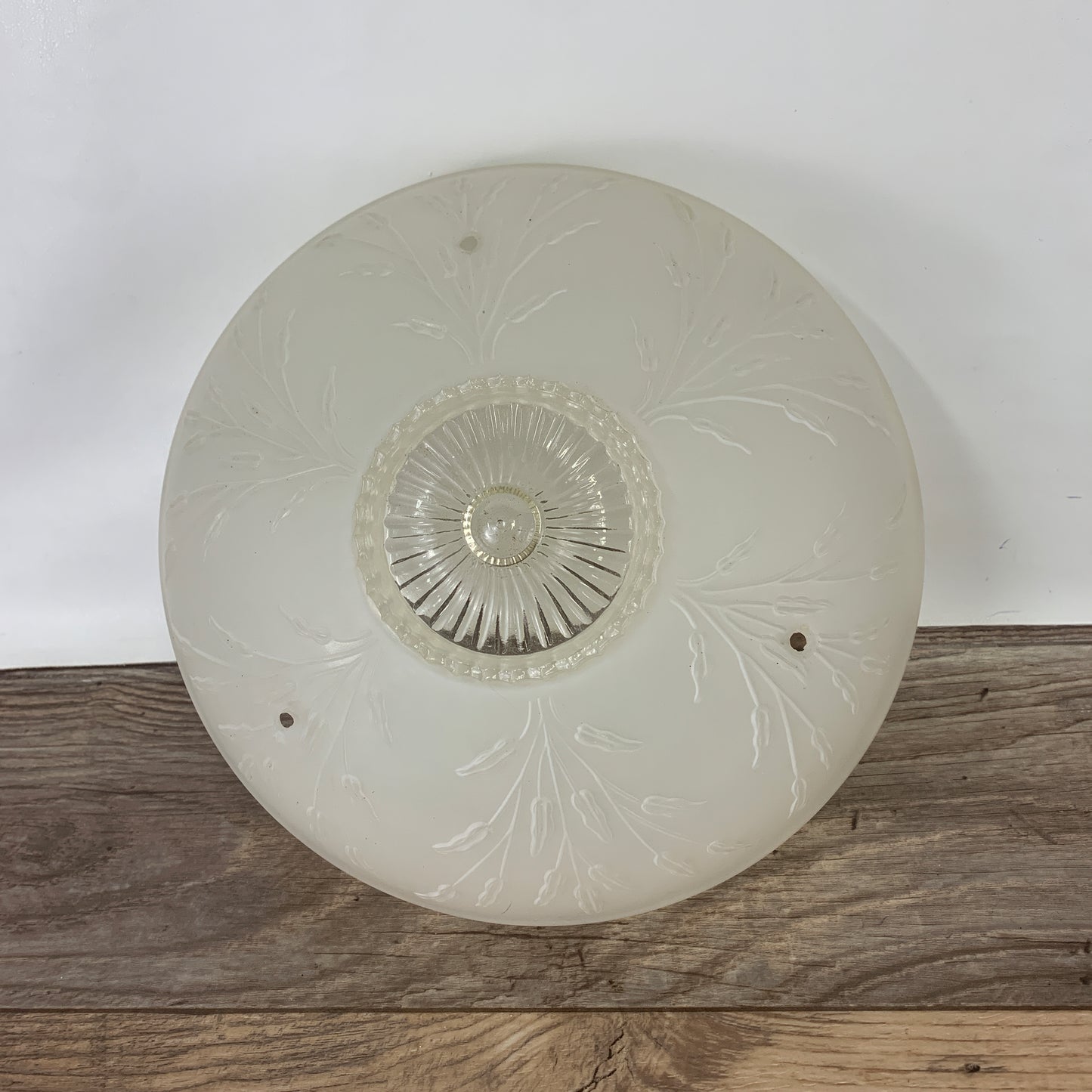 Frosted Glass 3 Hole Light Cover, Antique Lamp Shade with Raised Leaf Design