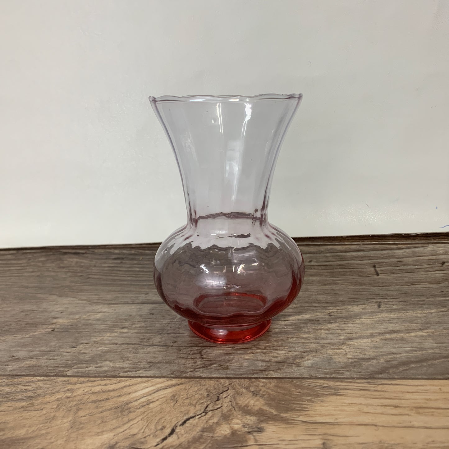 Small Pink Blown Glass Pineapple Vase