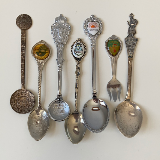 7 Mexican South American and Caribbean Vintage Collectible Souvenir Spoons