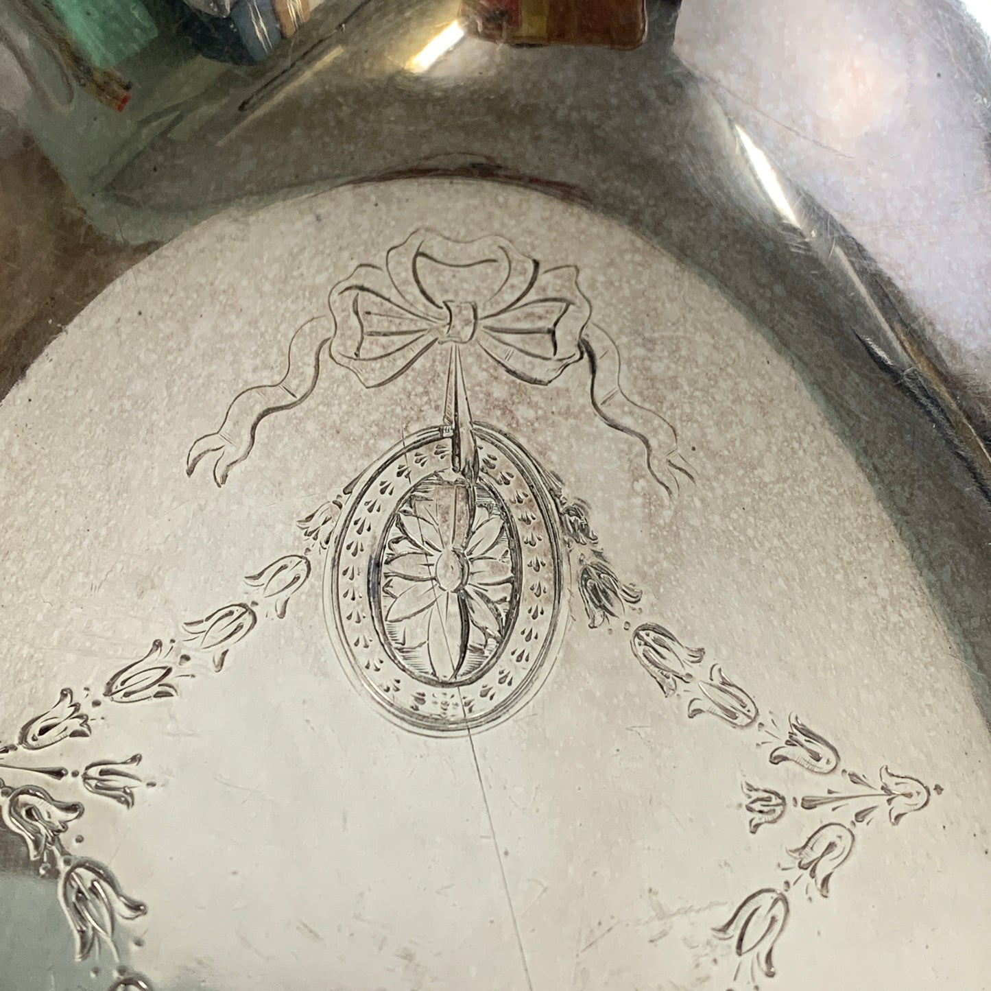 Silver Plated Celery Dish with Ribbon Engraving