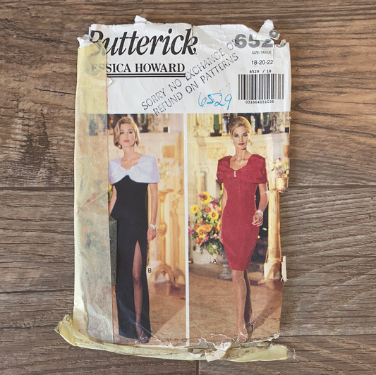 Ladies Cocktail or Evening Dress Sewing Pattern Size 18 to 22 Butterick 6529