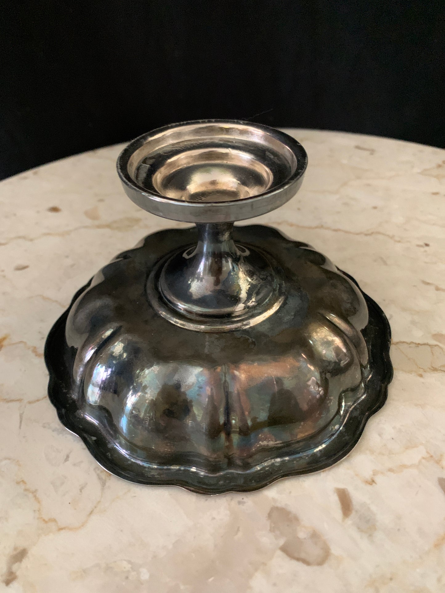 Small Silver Plated Dish Silver Footed Dish Vintage Silver Candle Holder Pedestal Dish