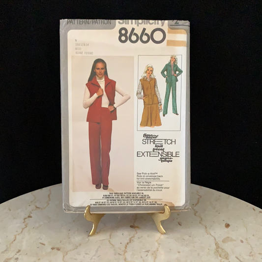 Skirt, Pants, and Jacket Vintage Sewing Pattern Simplicity 8660