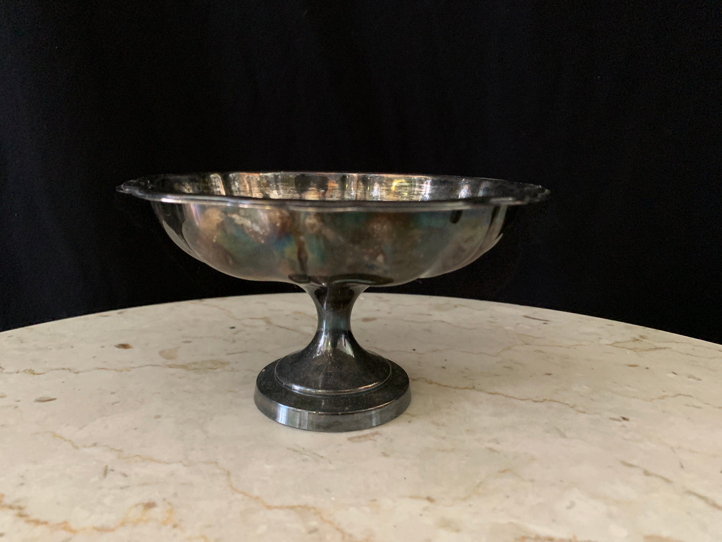 Small Silver Plated Dish Silver Footed Dish Vintage Silver Candle Holder Pedestal Dish