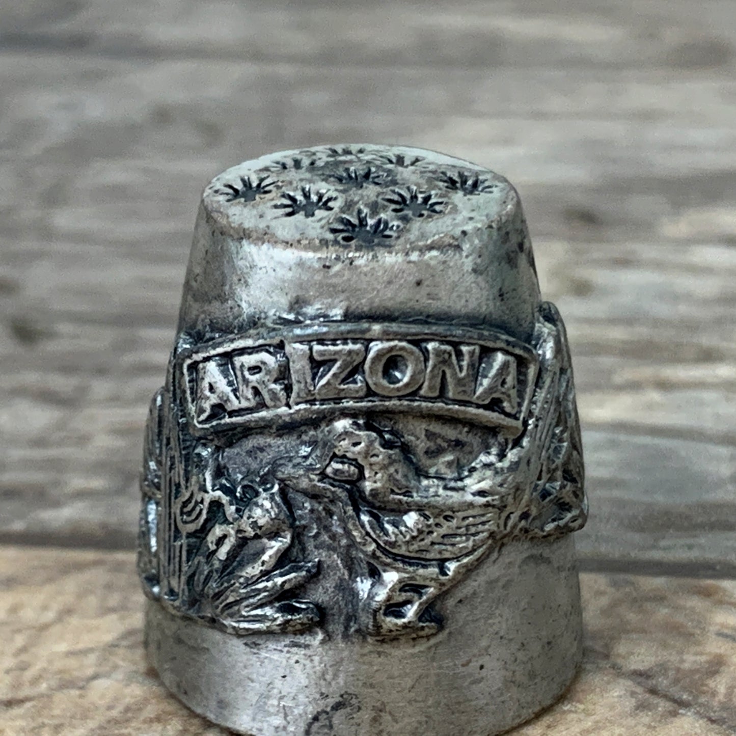 Arizona State Decorative Metal Thimble, Small Travel Souvenir