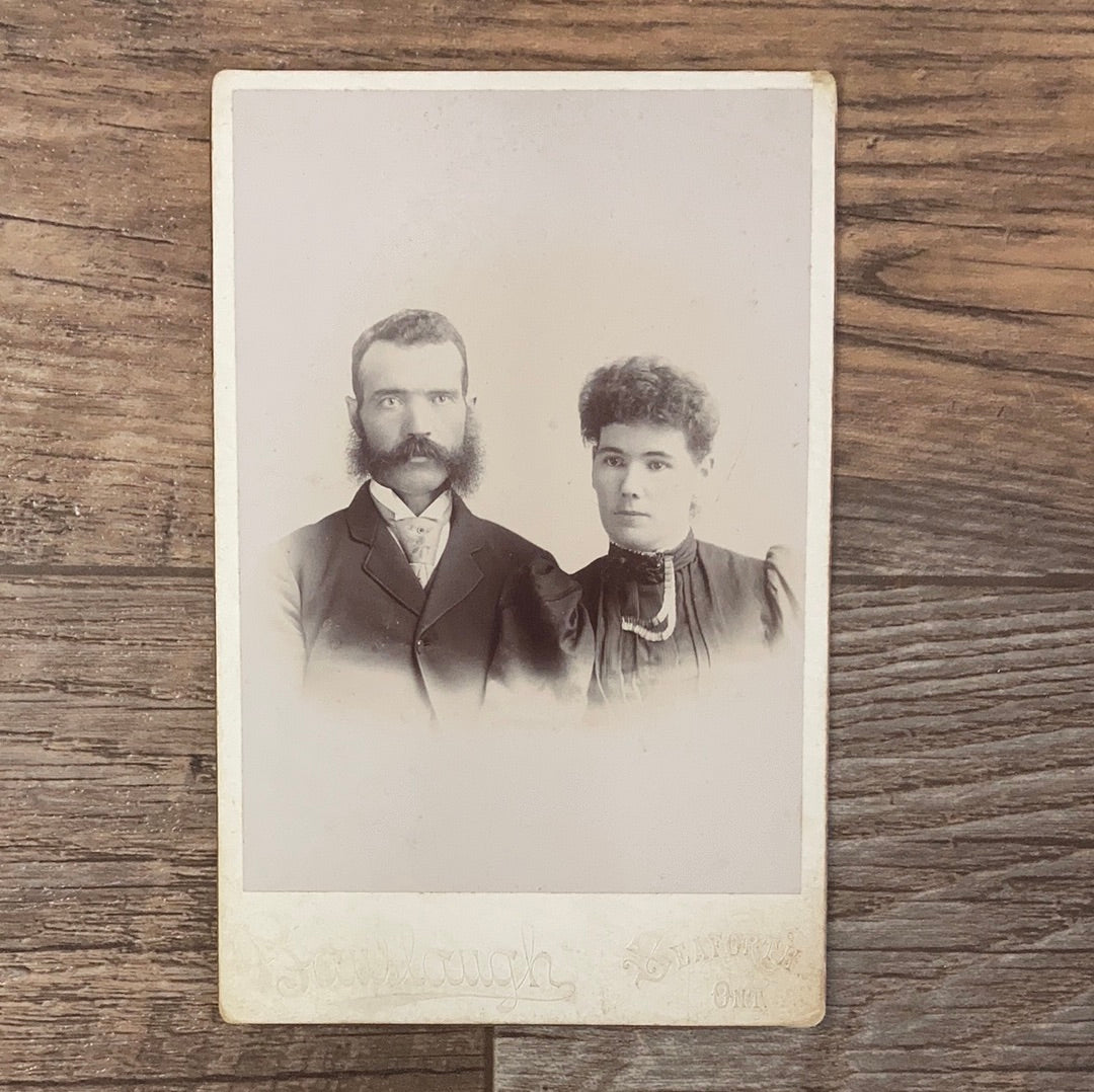 Antique Photograph Cabinet Card Portrait of a Couple from Seaforth Ontario CDV