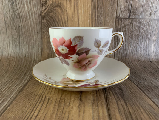 Vintage Royal Vale Tea Cup and Saucer with Pink Roses