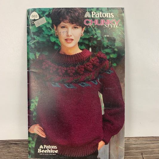 Paton's Knitting Patterns, Winter Sweater Pattern, 5 Knitting Patterns