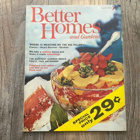 Better Homes and Gardens August 1962 Vintage Magazine