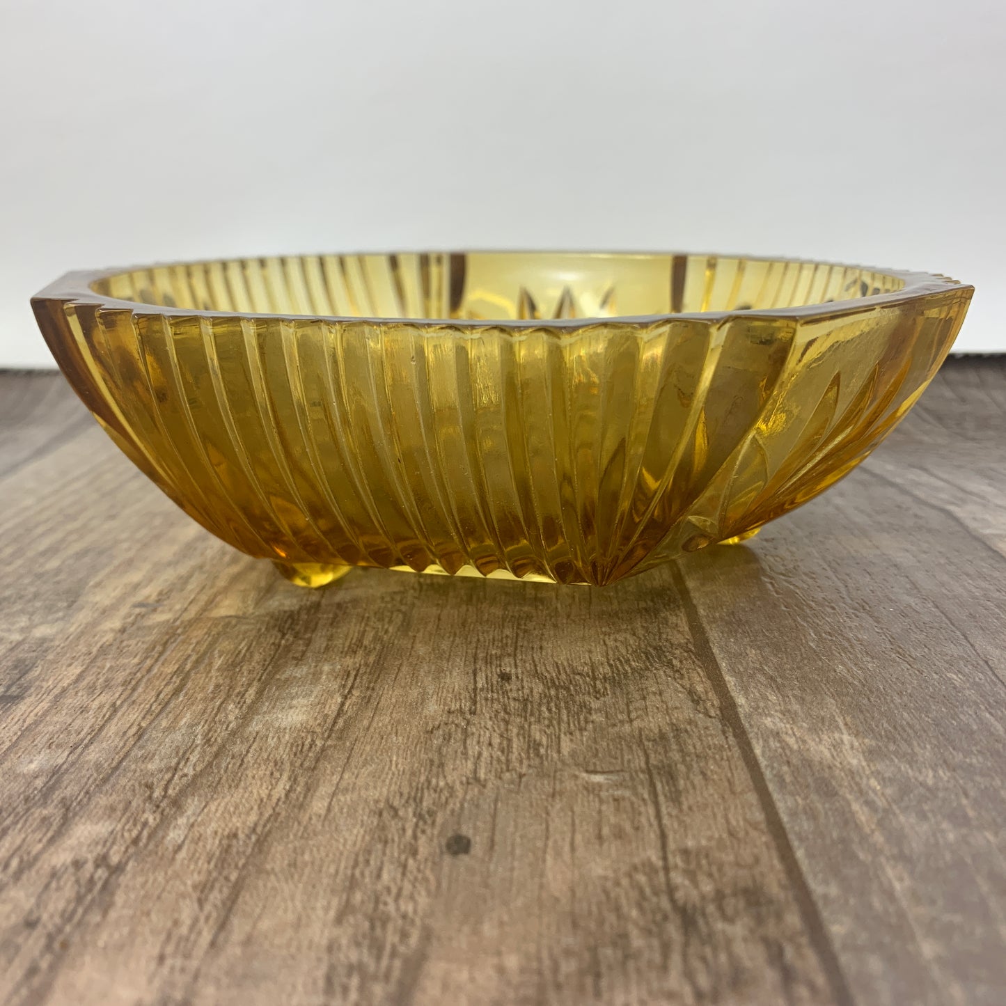 Amber Glass Bowl, Vintage Pressed Glass Serving Bowl, Vintage Home