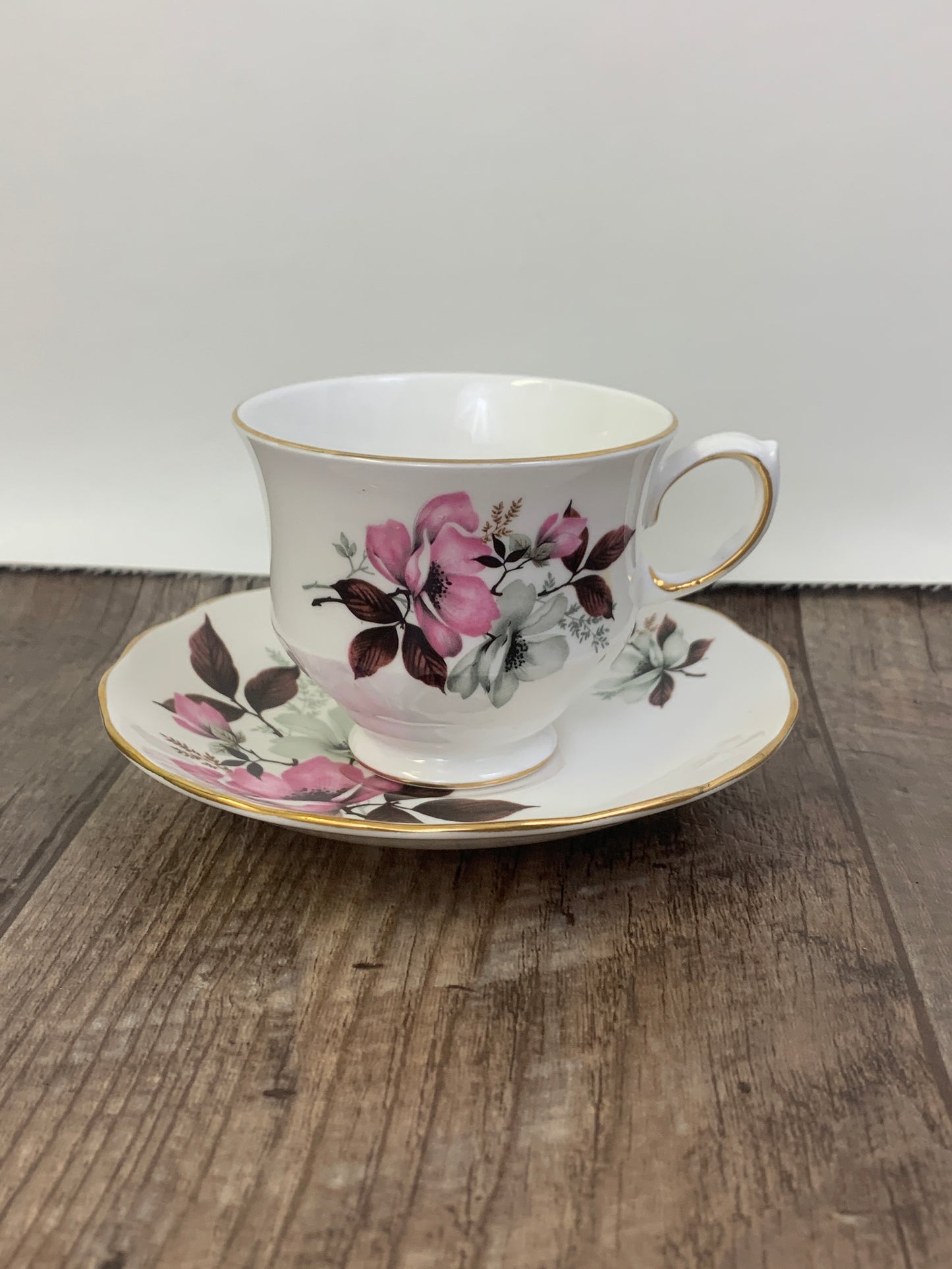 Pink and White Floral Teacup Queen Anne Tea Cup Mothers Day Gifts