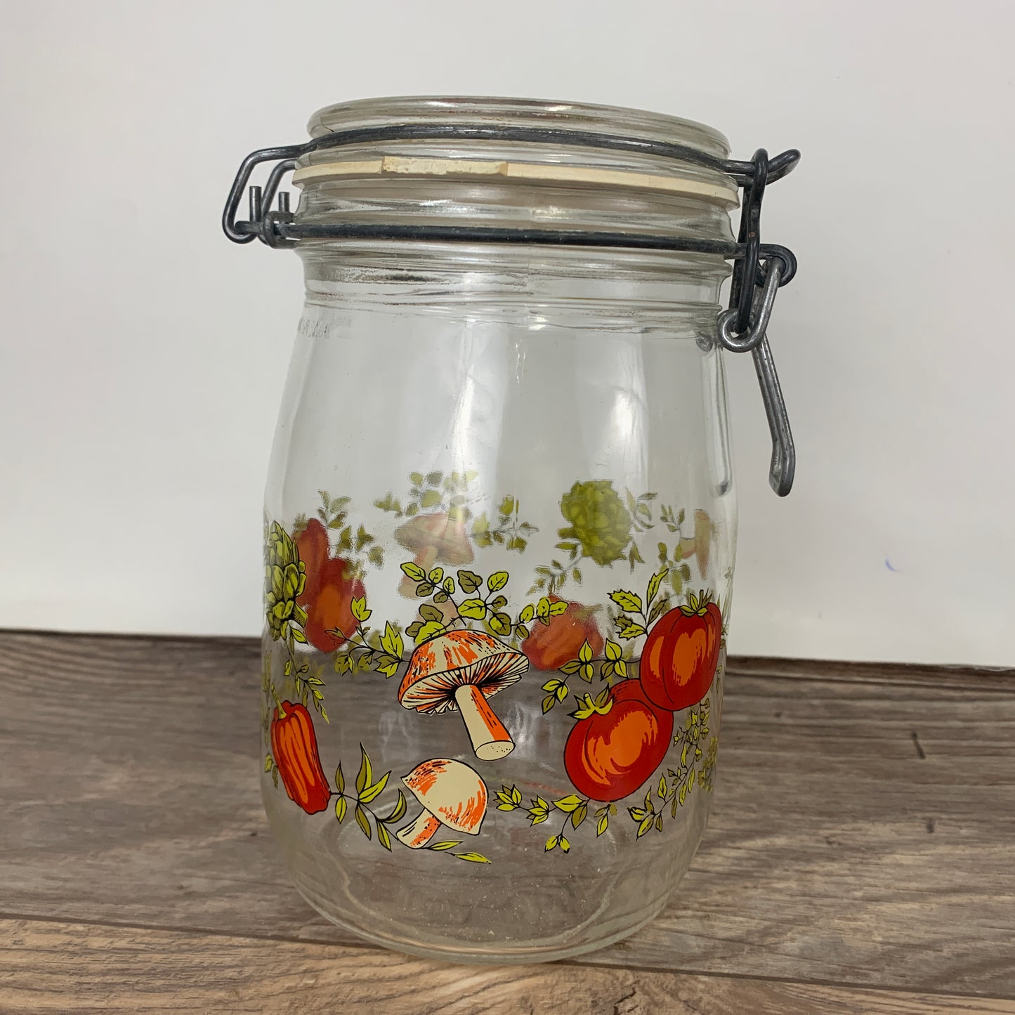 Merry Mushroom Canister, Made in France Glass Storage Container Spice of Life