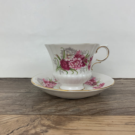 Paragon Flower Festival "K" Teacup and Saucer, Paragon Teacup and Saucer, Vintage Paragon Tea Cup, Fine Bone China Teacup